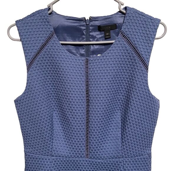 NWT-J. Crew- Women’s Powder Blue Portfolio Textured Sleeveless Sheath Dress, 10P - Picture 4 of 15
